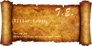 Tiller Ervin névjegykártya