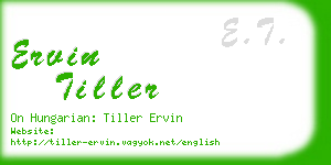 ervin tiller business card